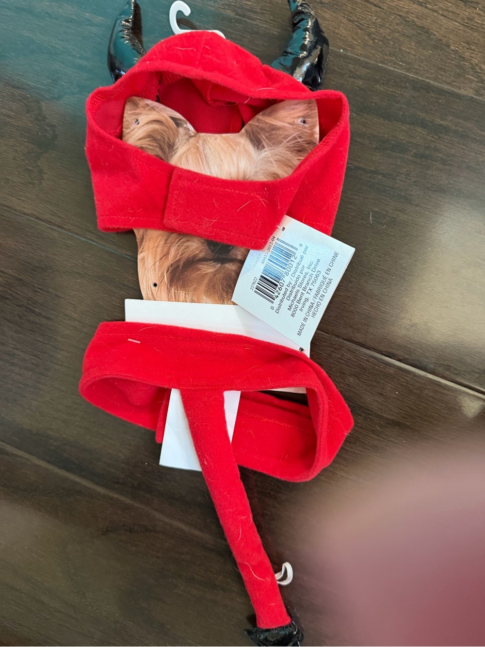 NET Red Devil Horn Headband and Tail Set Xss for dogs costume